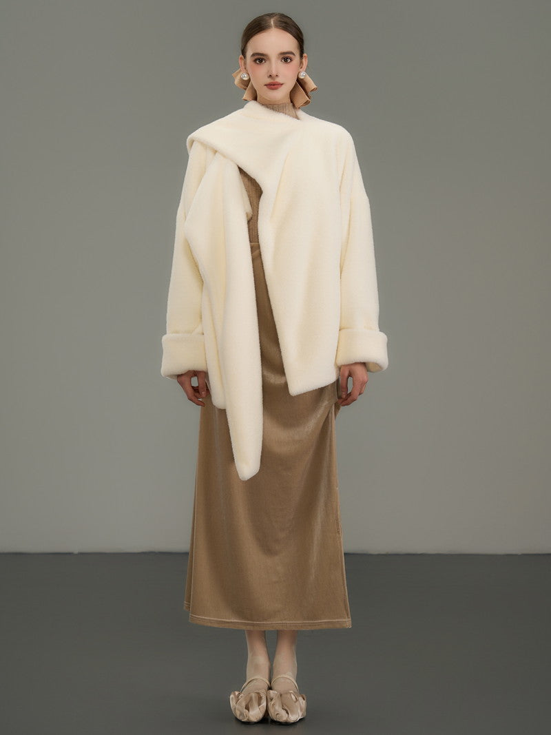 Nichi Wool Elegant Luxury Asymemry Coat