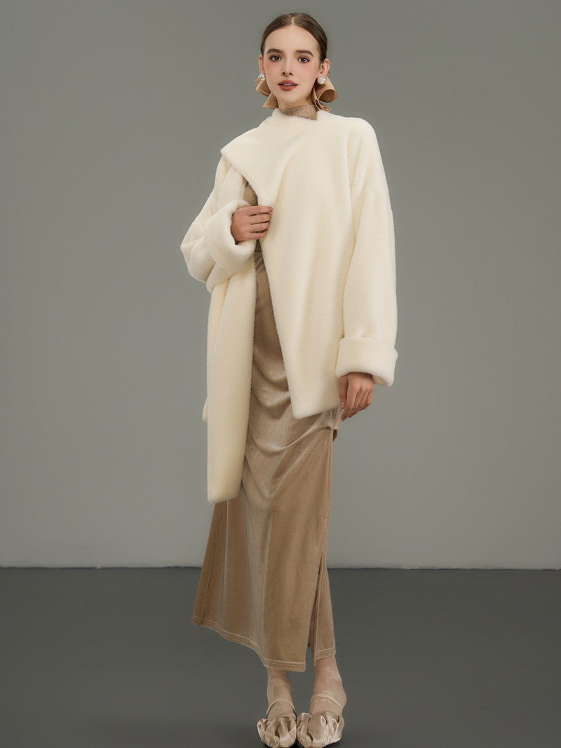 Nichi Wool Elegant Luxury Asymemry Coat