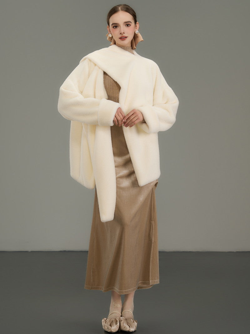 Nichi Wool Elegant Luxury Asymemry Coat