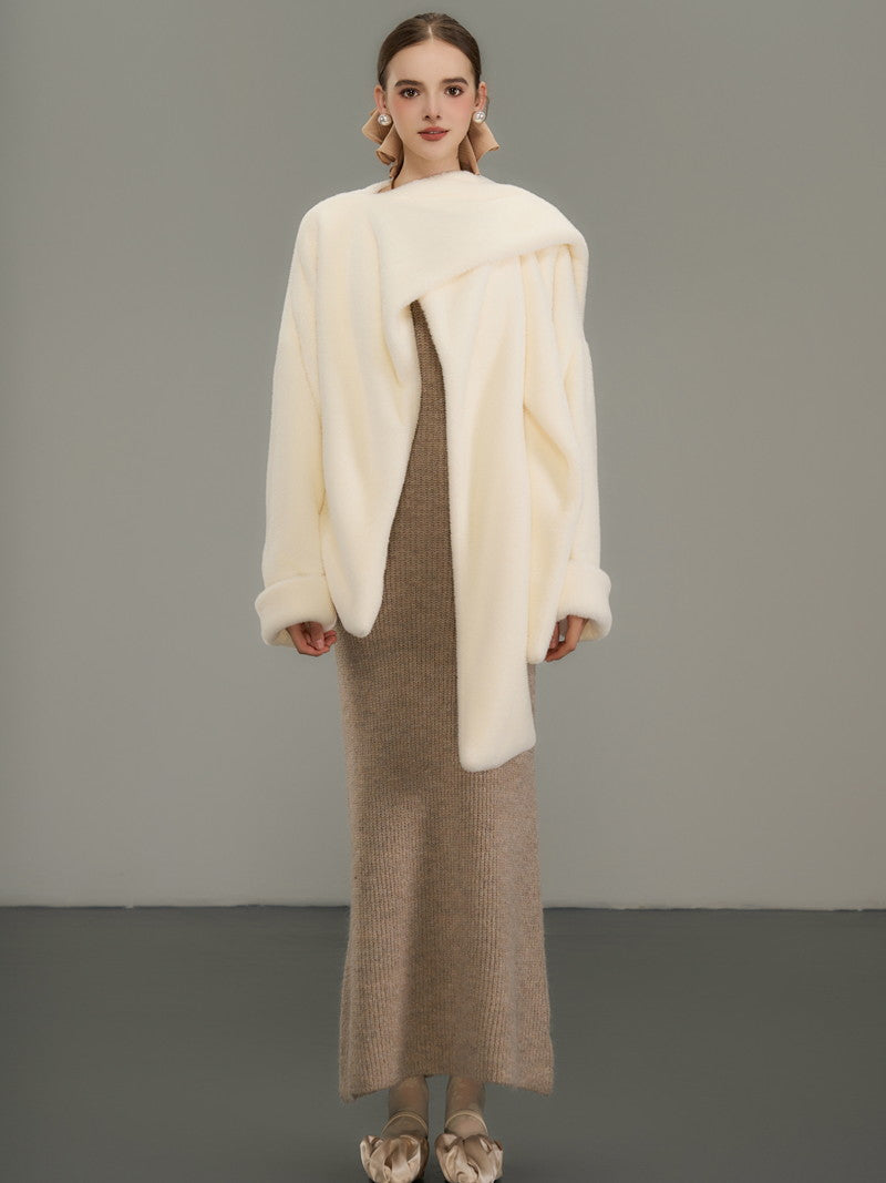 Nichi Wool Elegant Luxury Asymemtry Coat