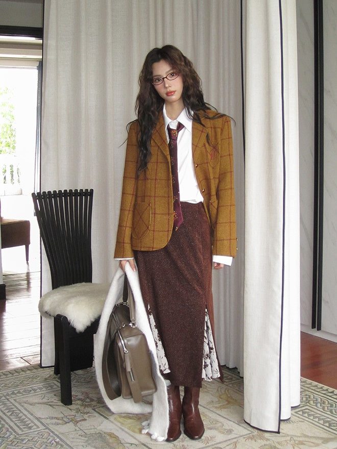 Wool Retro College Middle-Coat 점검