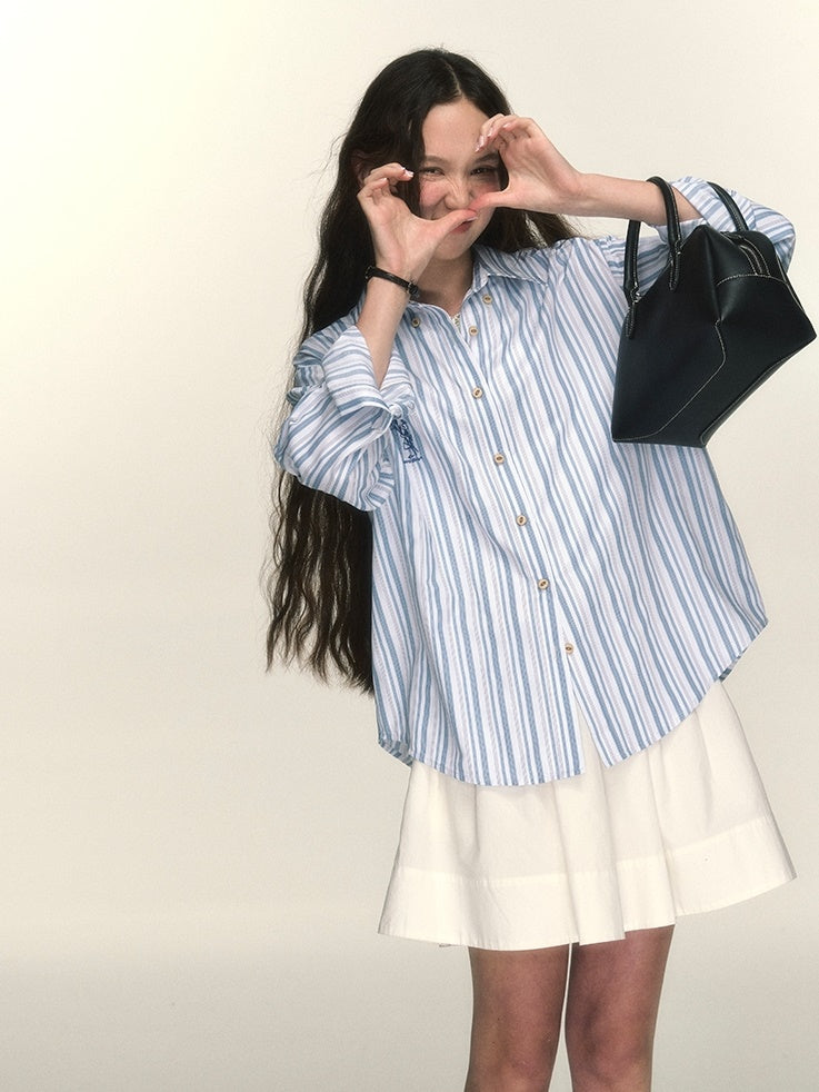 Stripe Refreshing Oversize Shirt