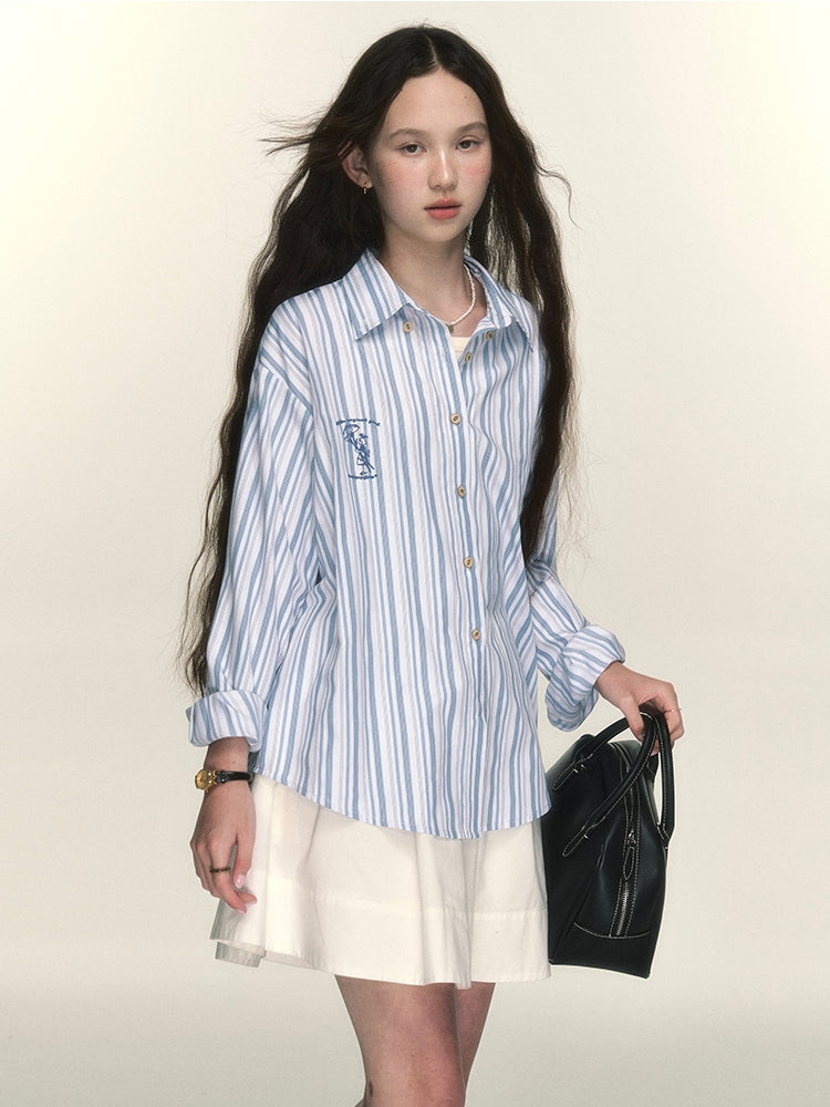 Stripe Refreshing Oversize Shirt