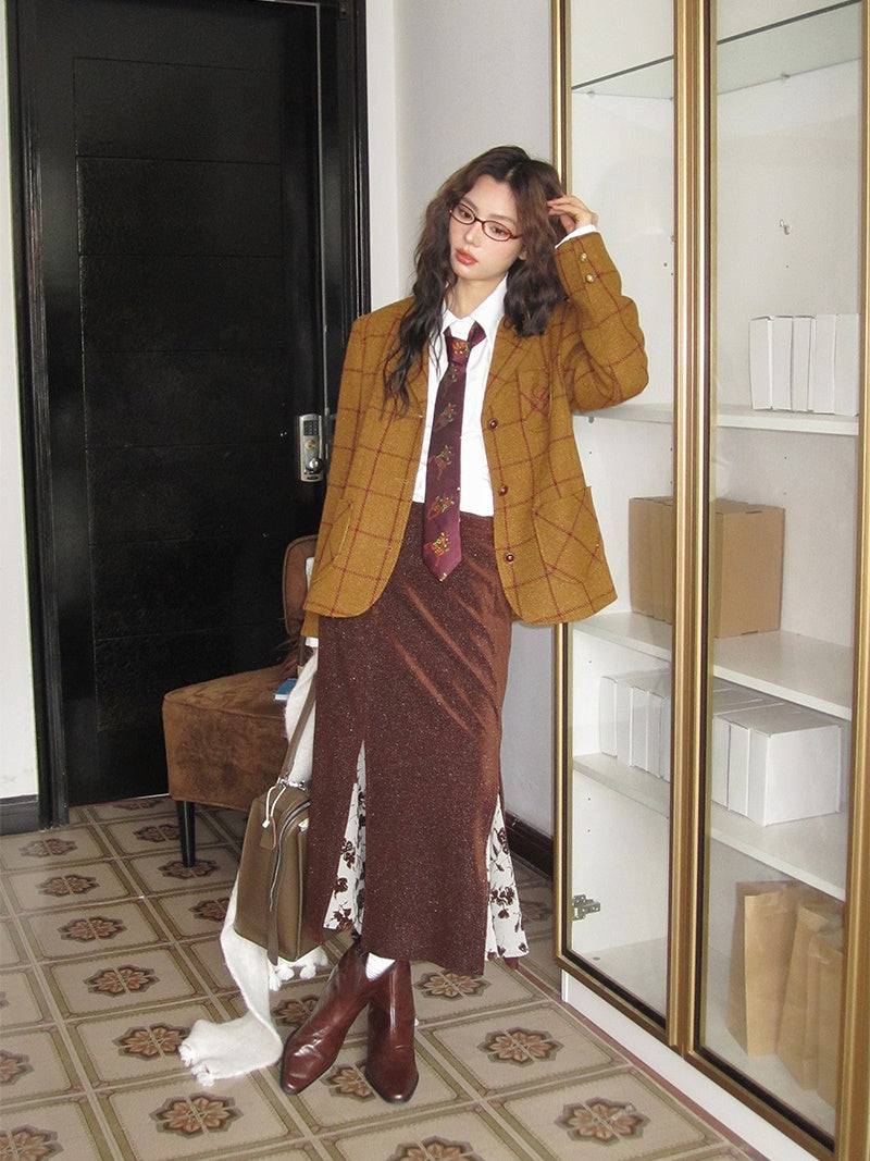 Wool Retro College Middle-Coat 점검