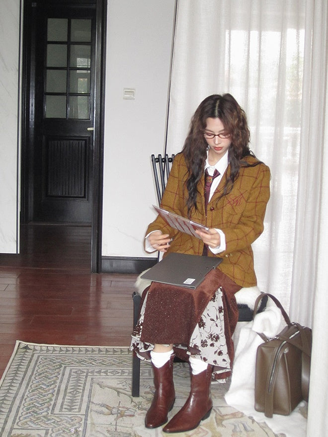 Wool Retro College Middle-Coat 점검