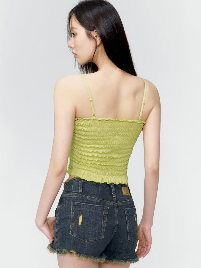 스트레치 Tigth Frill 2way Bare-Top Camisole