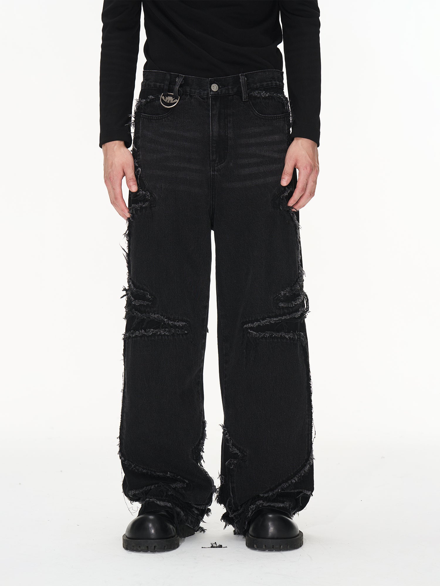 Denim Schaden Straight Casual Hosen