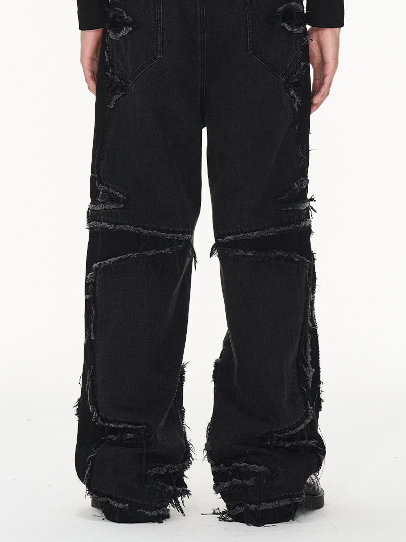 Denim Damage Straight Casual Pants