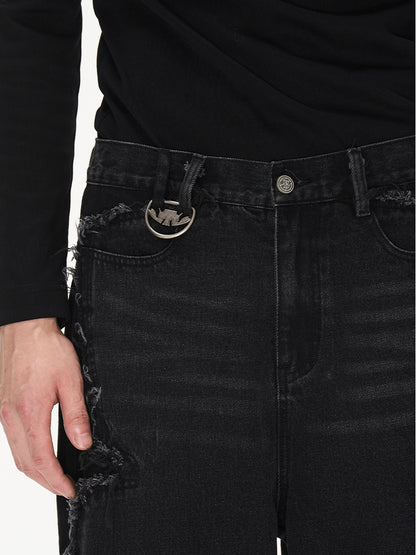 Denim Schaden Straight Casual Hosen