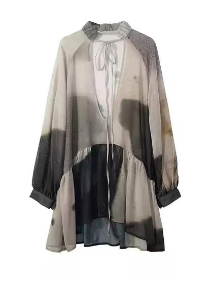 Tie-Dye Nichi Ciffon Watercolor Loose Shirt