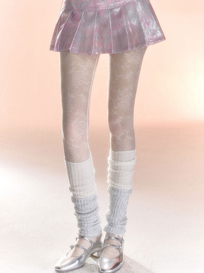 Flower Rose Thin Embroidery Tights