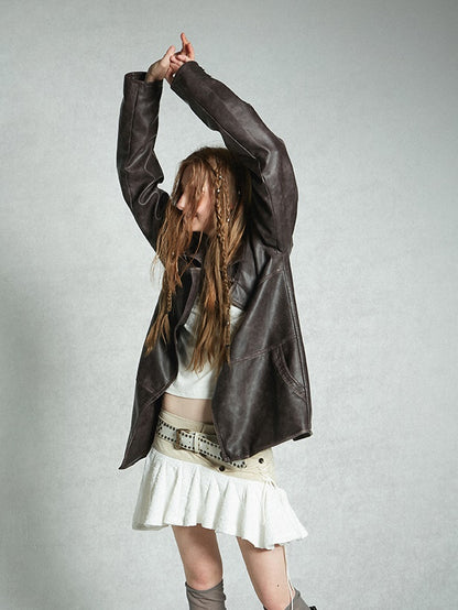 Leather Oversize Cool Loose Jacket