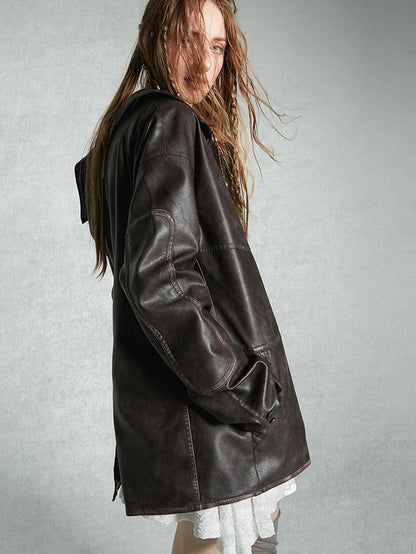 Leather Oversize Cool Loose Jacket