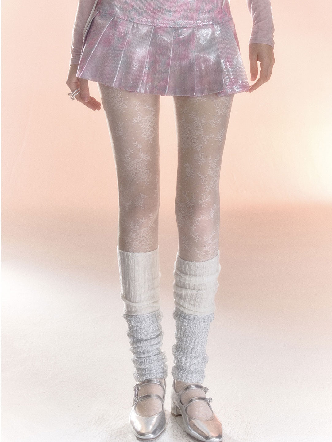 Flower Rose Thin Embroidery Tights