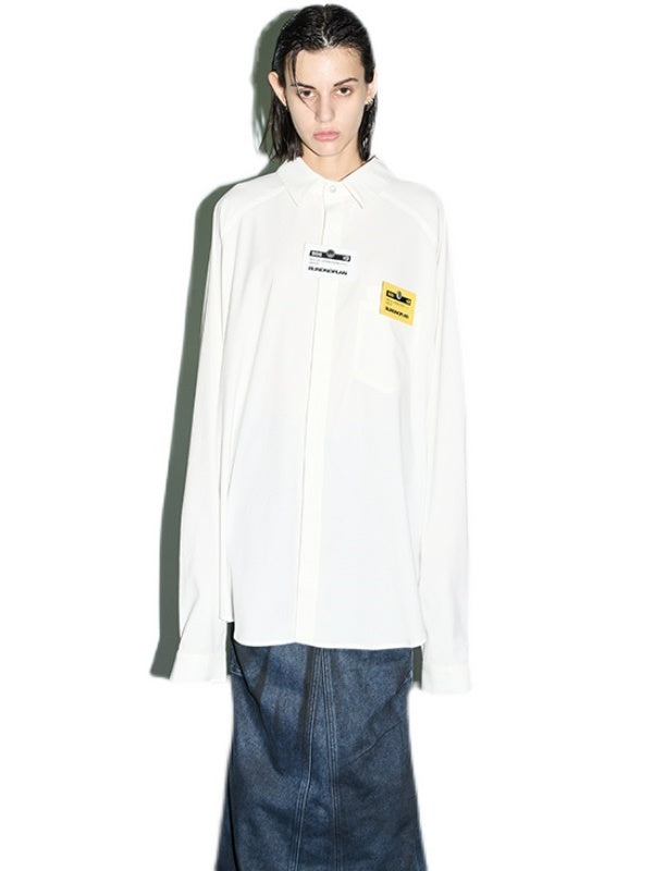 Oversize Basic Label Shirt