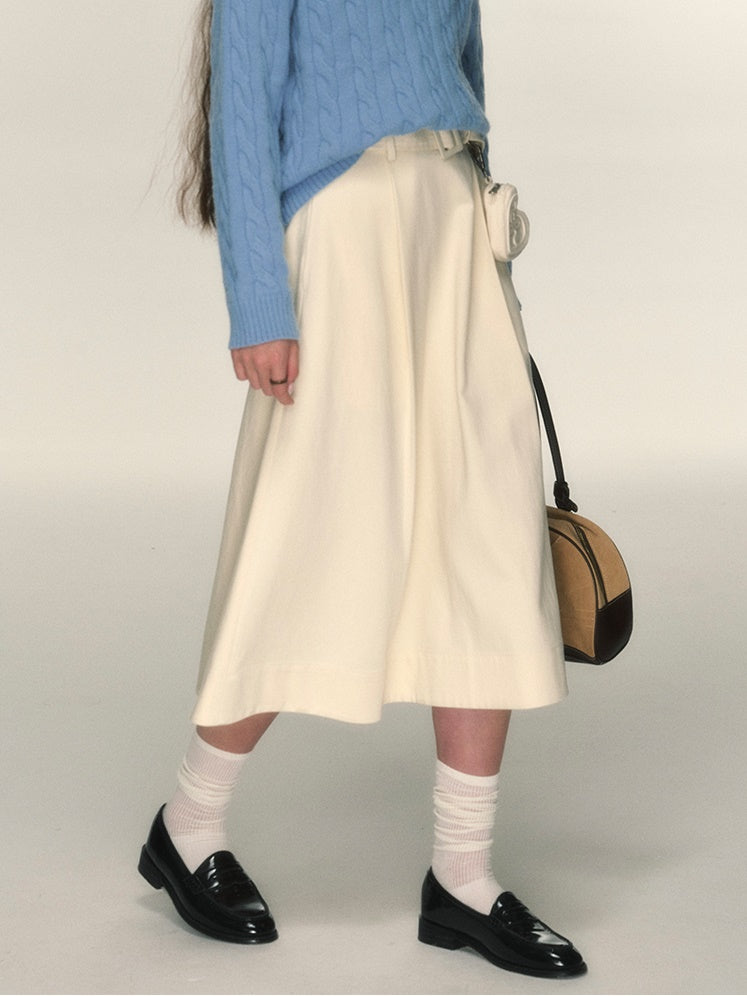 Simple A-Line Plain Flare-Skirt