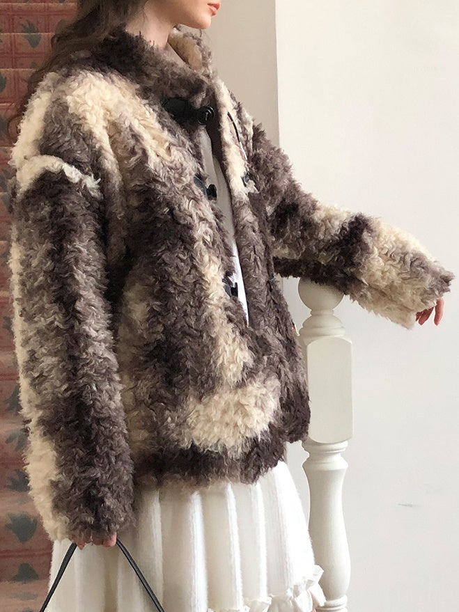 Speckled Warm Retro Stand-Collar Boa-Coat – ARCANA ARCHIVE