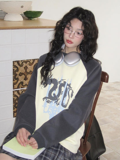 땀 용 크루 넥 Casial Retro Pullover