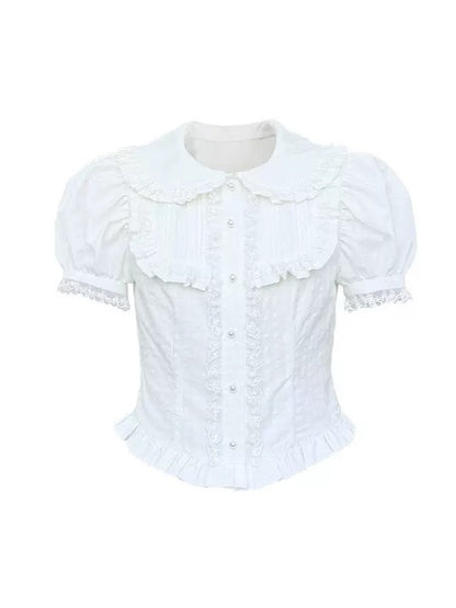 Princess Doll Collar Puff-Sleeve Frill Shirt