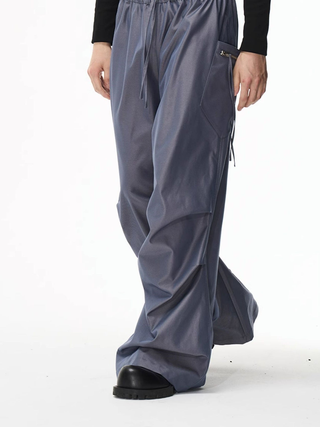 Glossy Loose Nichi Relax Wide-Pants