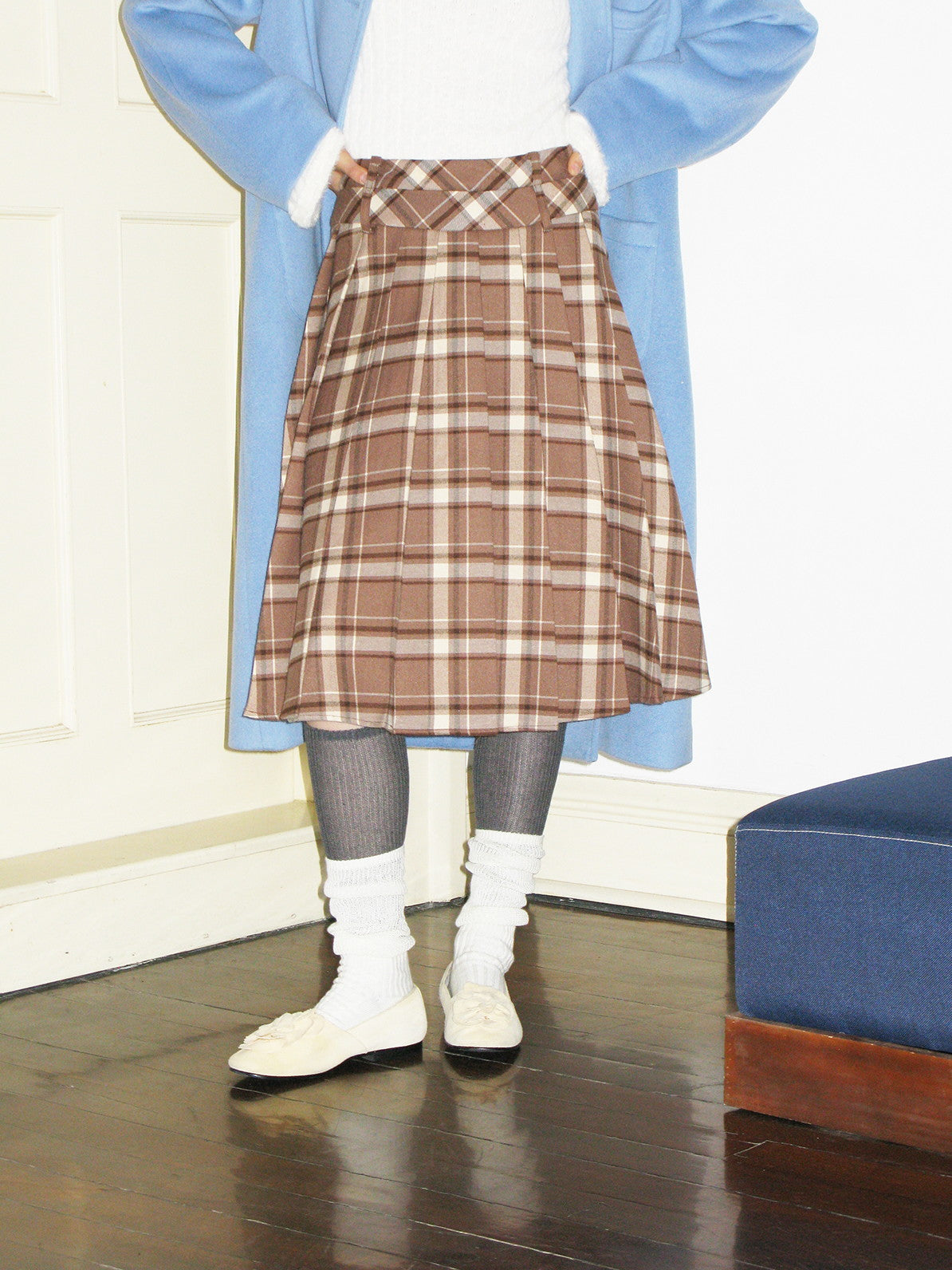 체크인 girly retro flare box-peats a-line skirt