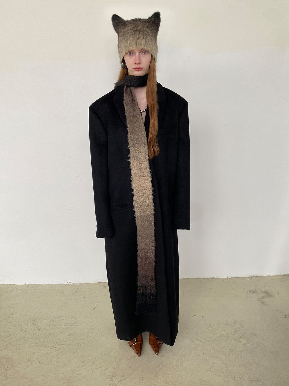 Unisex Wool Simple Maxi Long-Coat