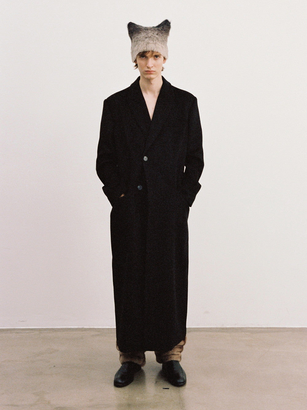 Unisex Wool Simple Maxi Long-Coat