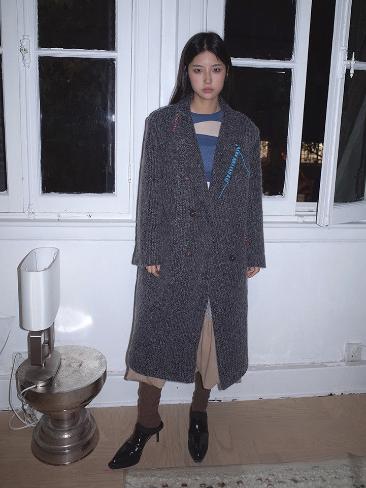 Wool Retro Simple Dark Oversize Coat