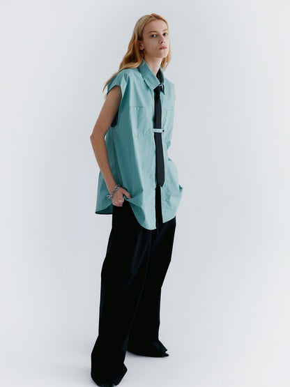 Unisex Sleeveless Oversize Casual Shirt