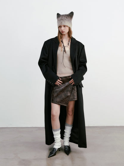 Unisex Wool Simple Maxi Long-Coat