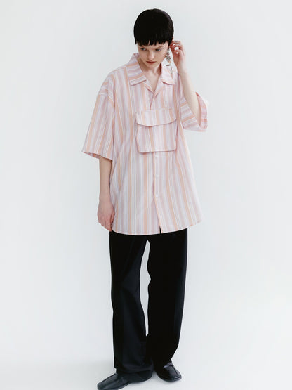 Unisex Stripe Casual Oversize Shirt