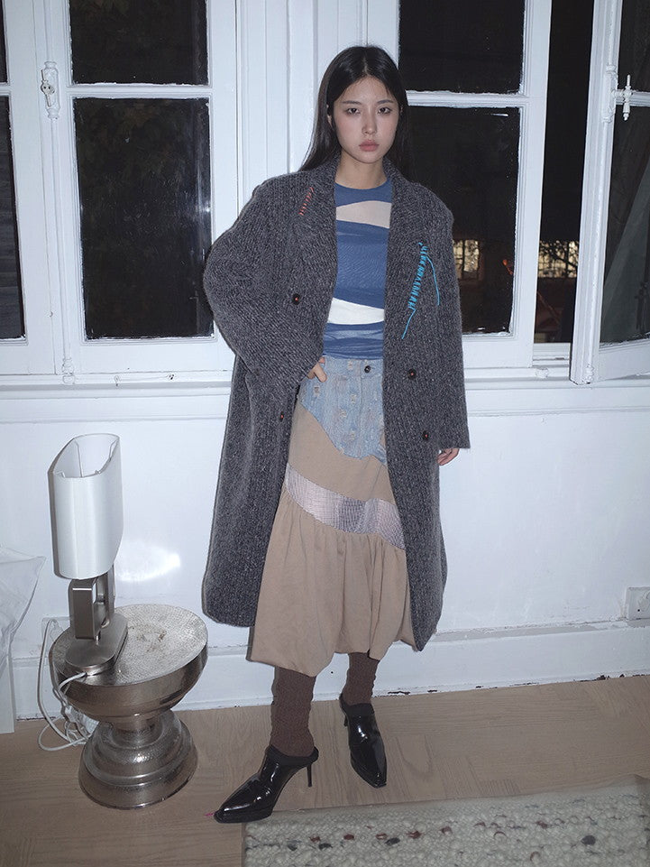 Wool Retro Simple Dark Oversize Coat