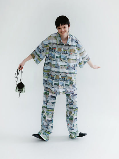 Unisex Scenery Picture Unique Oversize Shirt