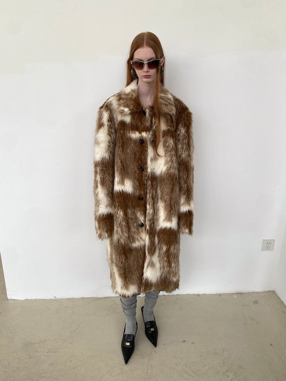 Unisex Fluffily Long Warm Wool Oversize Boa-Coat