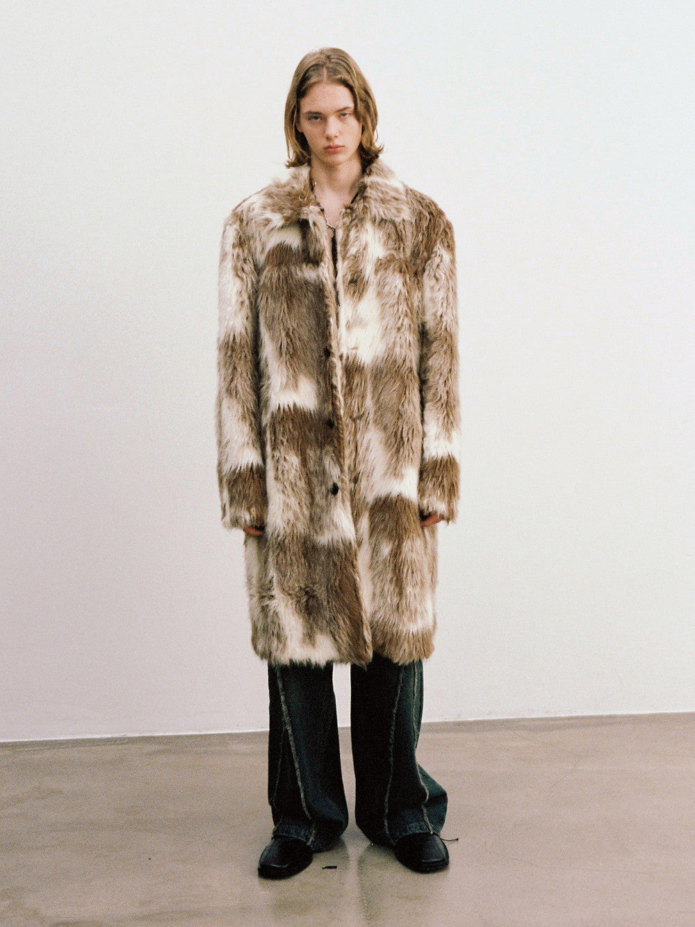 Unisex Fluffily Long Warm Wool Oversize Boa-Coat