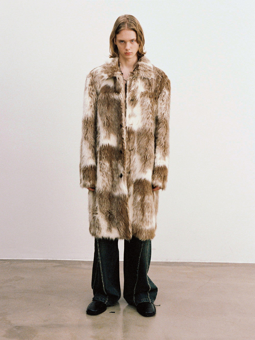 Unisex Fluffily Long Warm Wool Oversize Boa-Coat