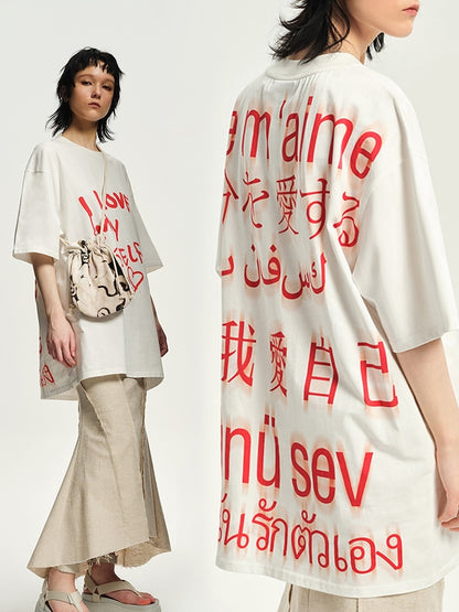 Word Spray Unique Oversize Casual T-shirt