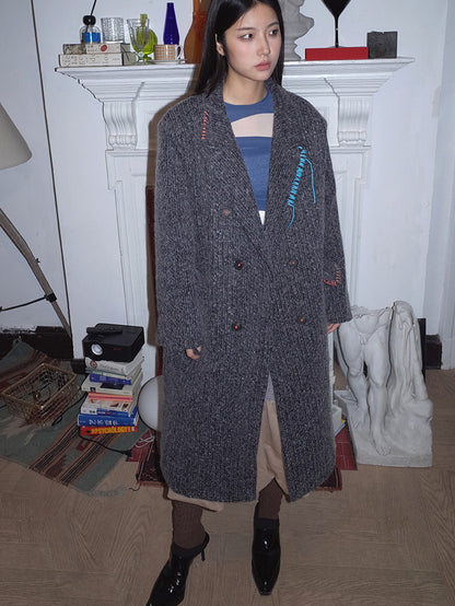 Wool Retro Simple Dark Oversize Coat