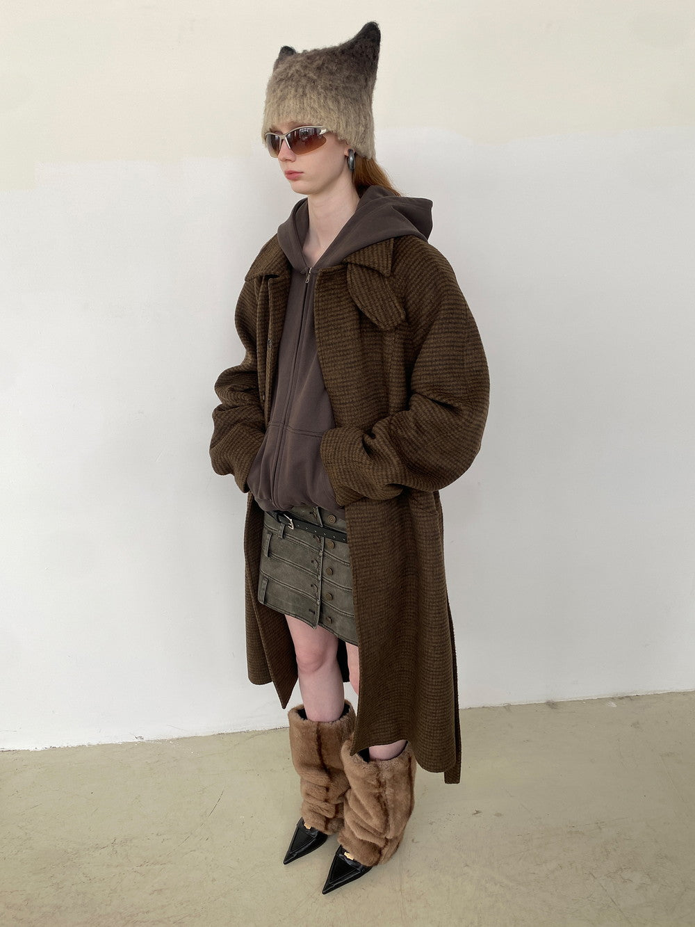 Unisex Retro Wool Simple Warm Long-Coat