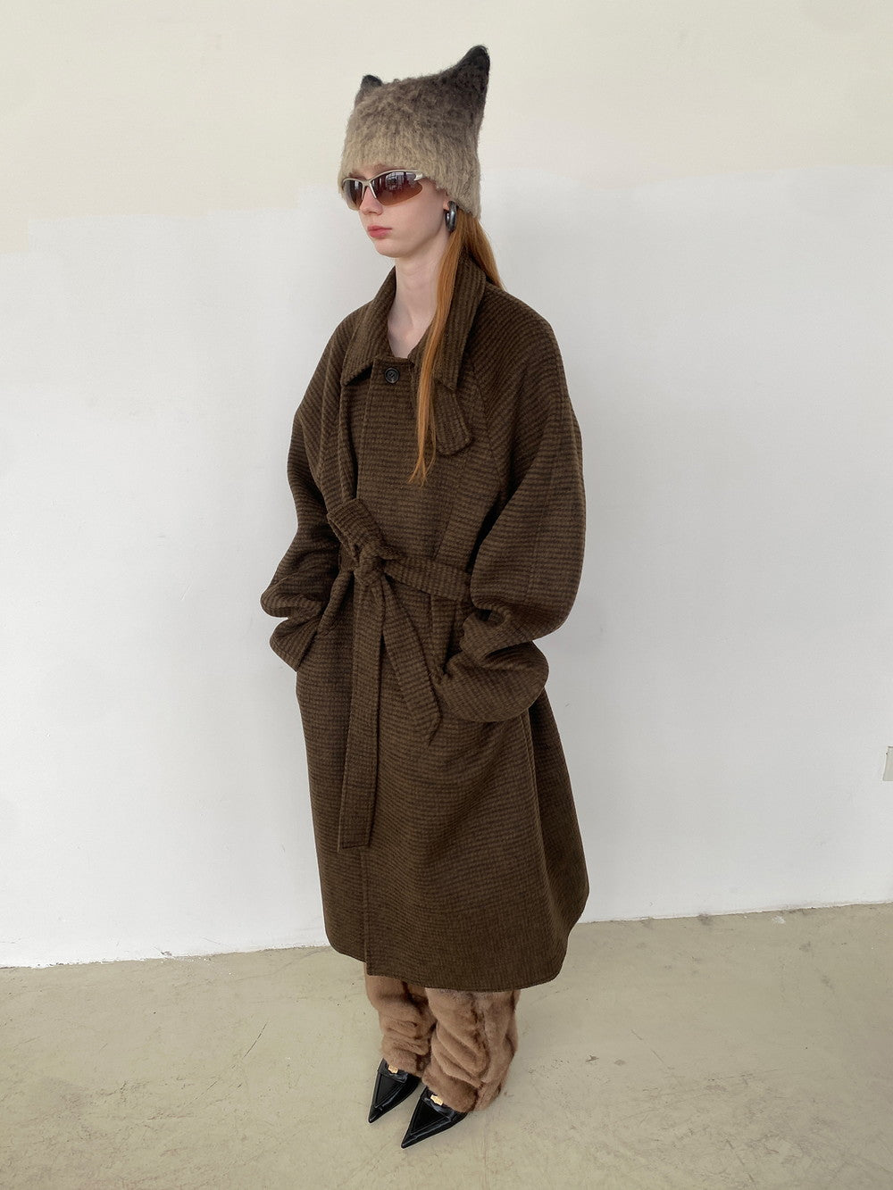 Unisex Retro Wool Simple Warm Long-Coat