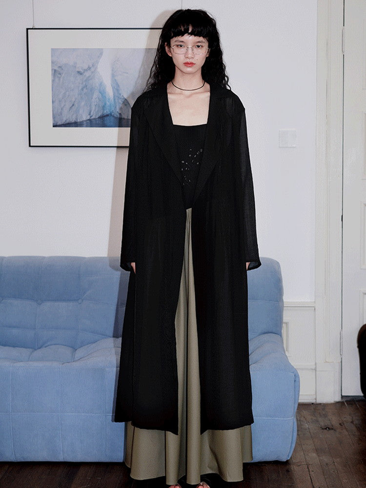 Sheer Loose Chic Nichi Long-Coat Long-Cardigan