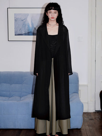 Sheer Loose Chic Nichi Long-Coat Long-Cardigan