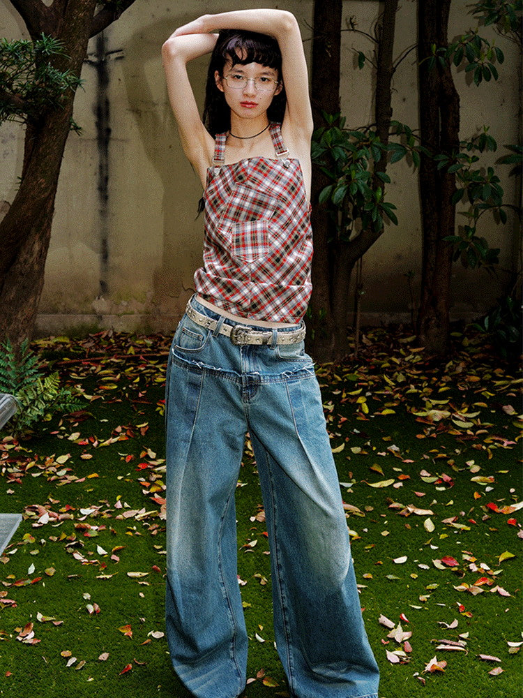 Denim Casual Straight Loose Wide-Pants