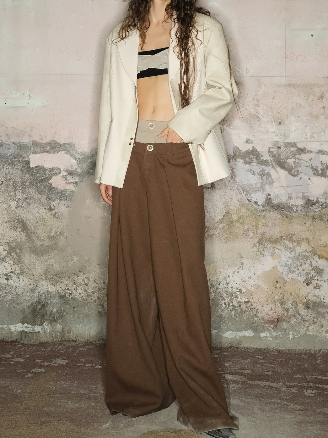 Long Loose Straight Plain Cool Wide-Pants