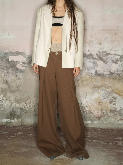 Long Loose Straight Plain Cool Wide-Pants