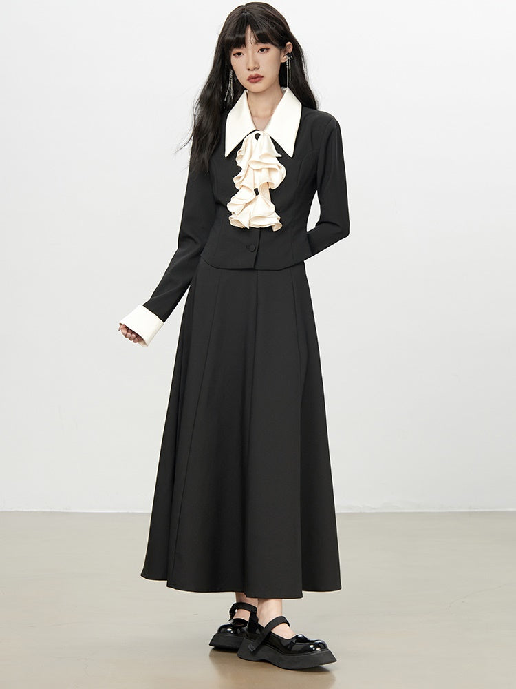 Formal Suit Classy Chic Frill Tops＆Long-Skirt