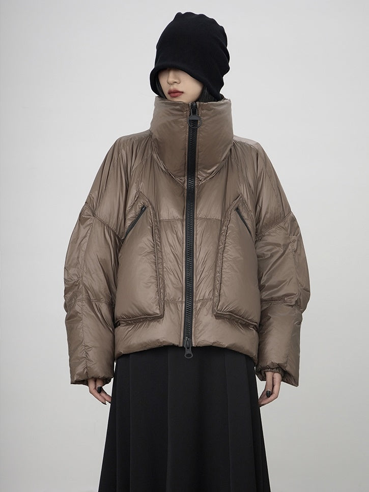 Quilt-Stand-Collar-Nichi Plain Down-Jacket