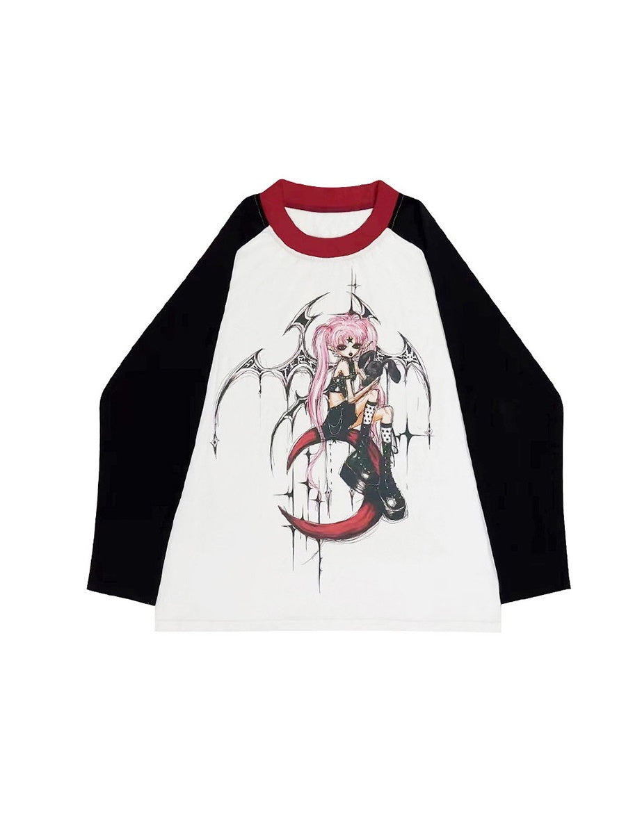 Ovesize Comic Nichi Witch Long-T-Shirt