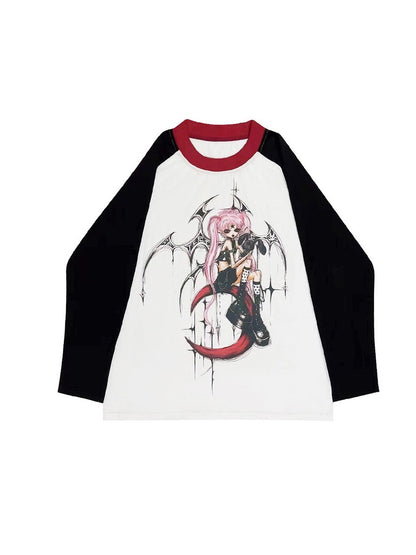 Ovresize Comic Nichi Witch Long-T-Shirt