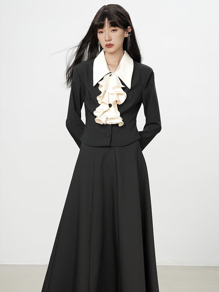 Formal Suit Classy Chic Frill Tops＆Long-Skirt